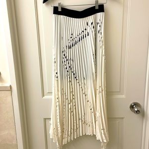 Maje Ivory pleated midi skirt
